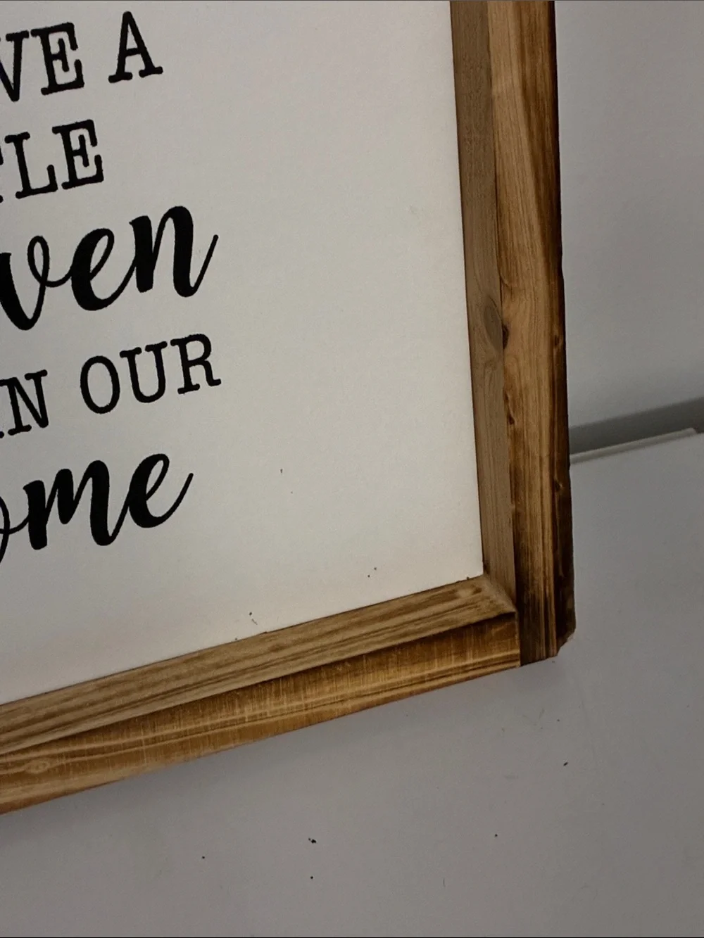 Framed 'Because Someone We Love' Wall Sign - White & Natural Wood